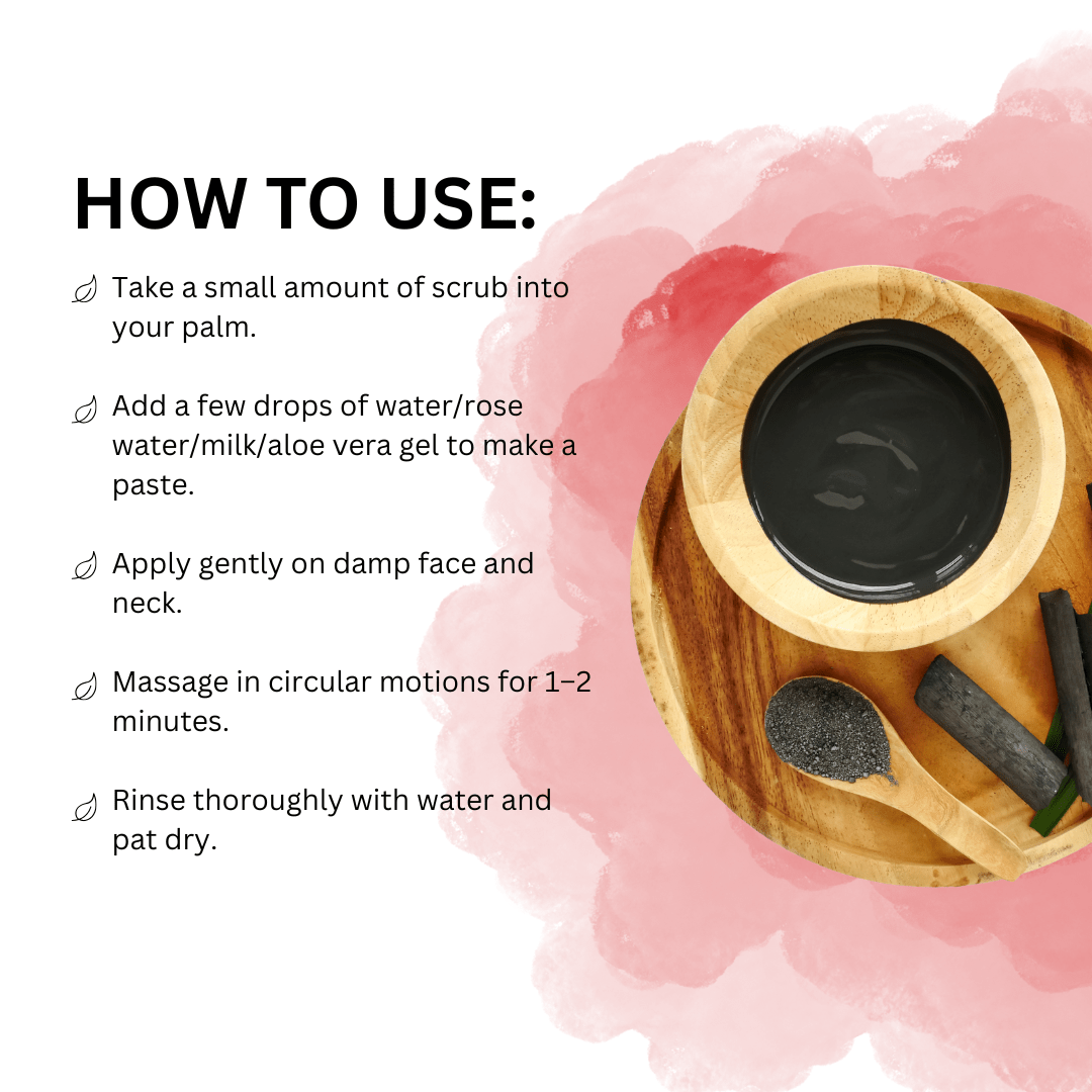 Activated charcoal face scrub   mysuru naturals