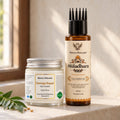 Damage Repair Prewash Cream jar and Muladhara Champi Oil bottle on a window sill